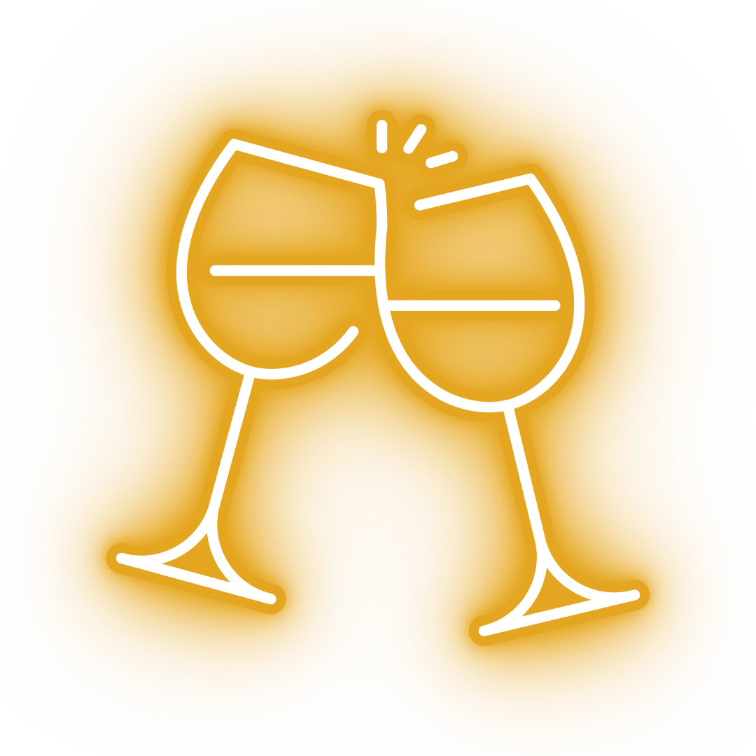 Two wine glasses animation doing a cheers