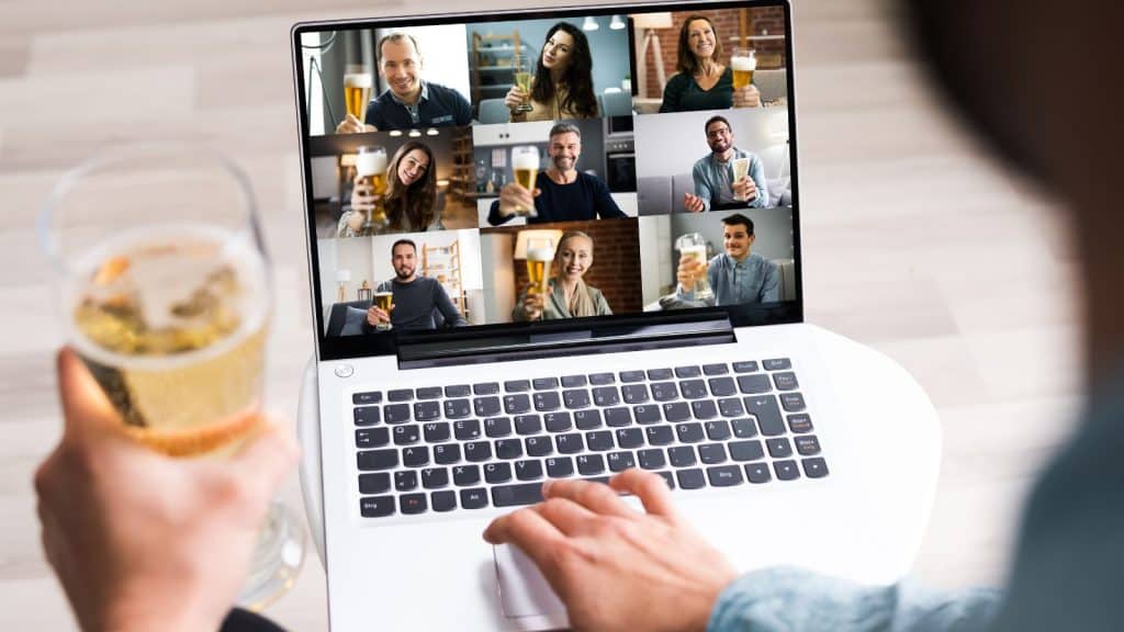 Drinking online with friends on your laptop using Drinking Mates Live app